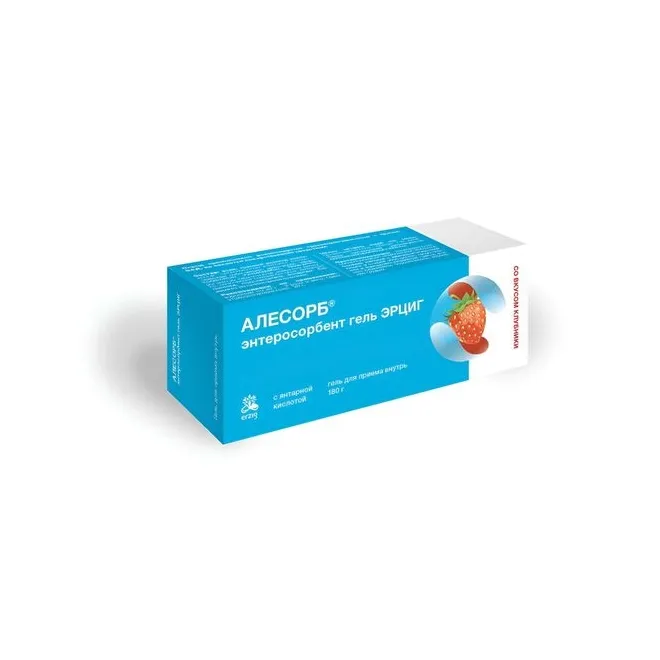Алесорб энтеросорбент гель эрциг гель д/внут прим (со вкусом клубники) туба 180 г х1