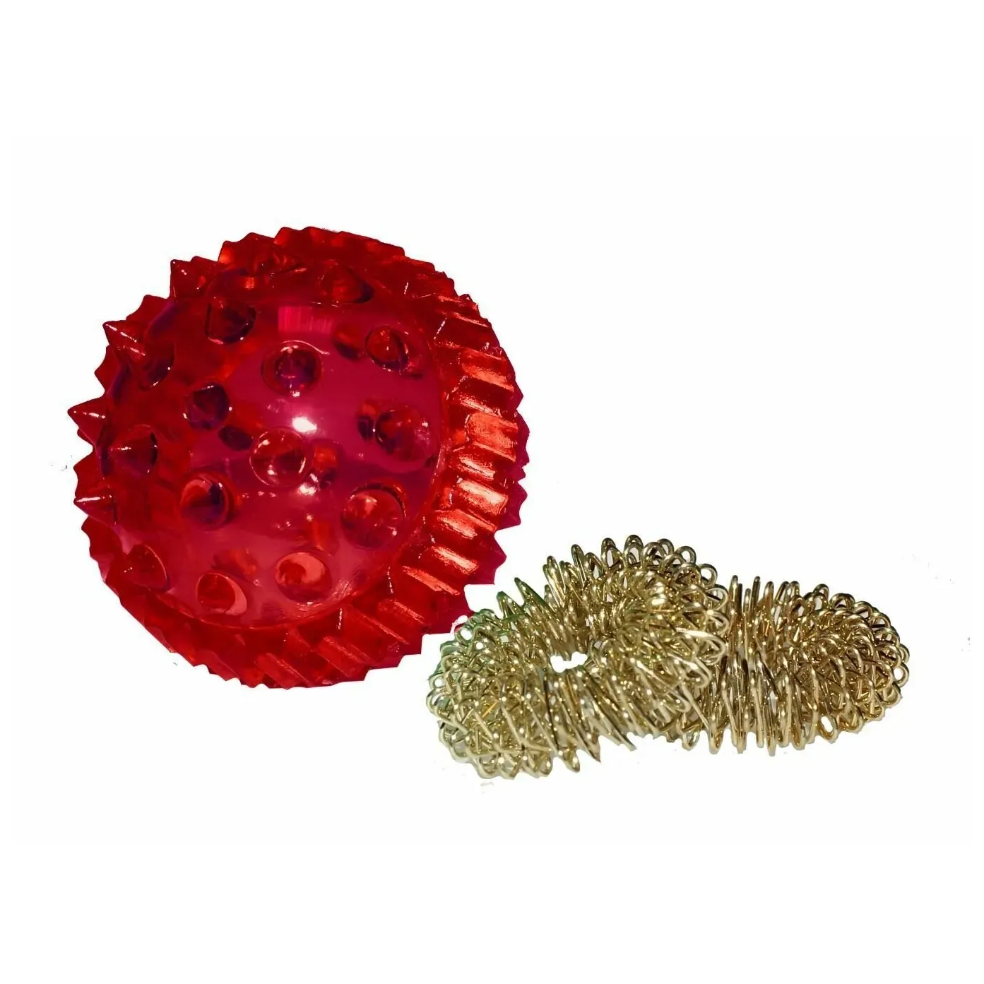 Массажер медицинский в комплекте с 2-мя метал. кольцевыми пружинами "массажный шарик"