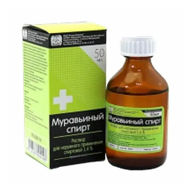 Муравьиный спирт 1,4% 50мл флак р-р д/наруж прим спиртовой