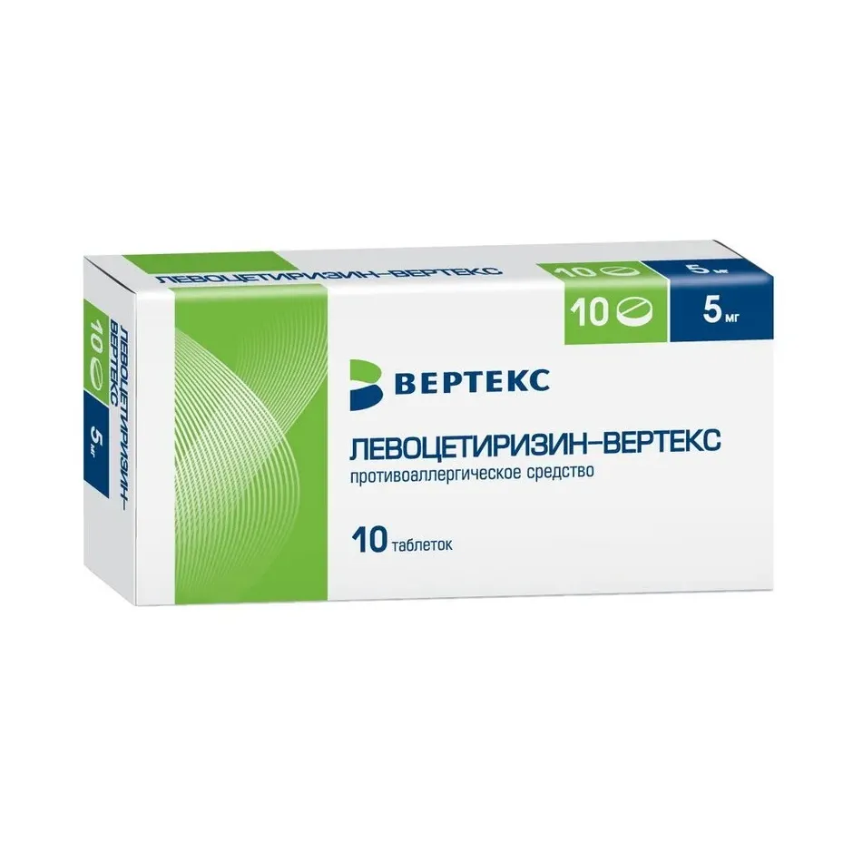 Левоцетиризин-вертекс таб. п/п/о 5мг №10
