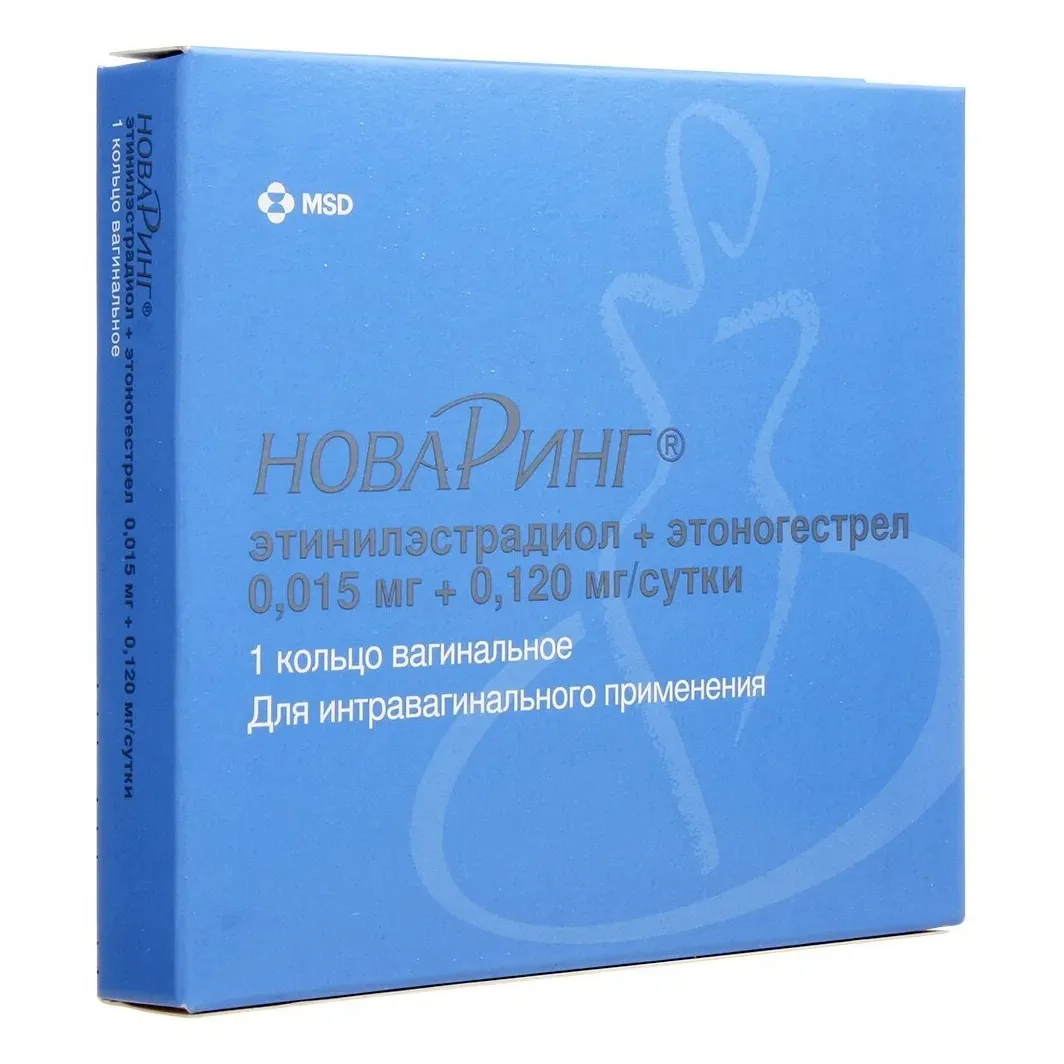 Новаринг кольцо ваг 0,015 мг +0.120 мг/сутки (+аппликатор) х1 ^