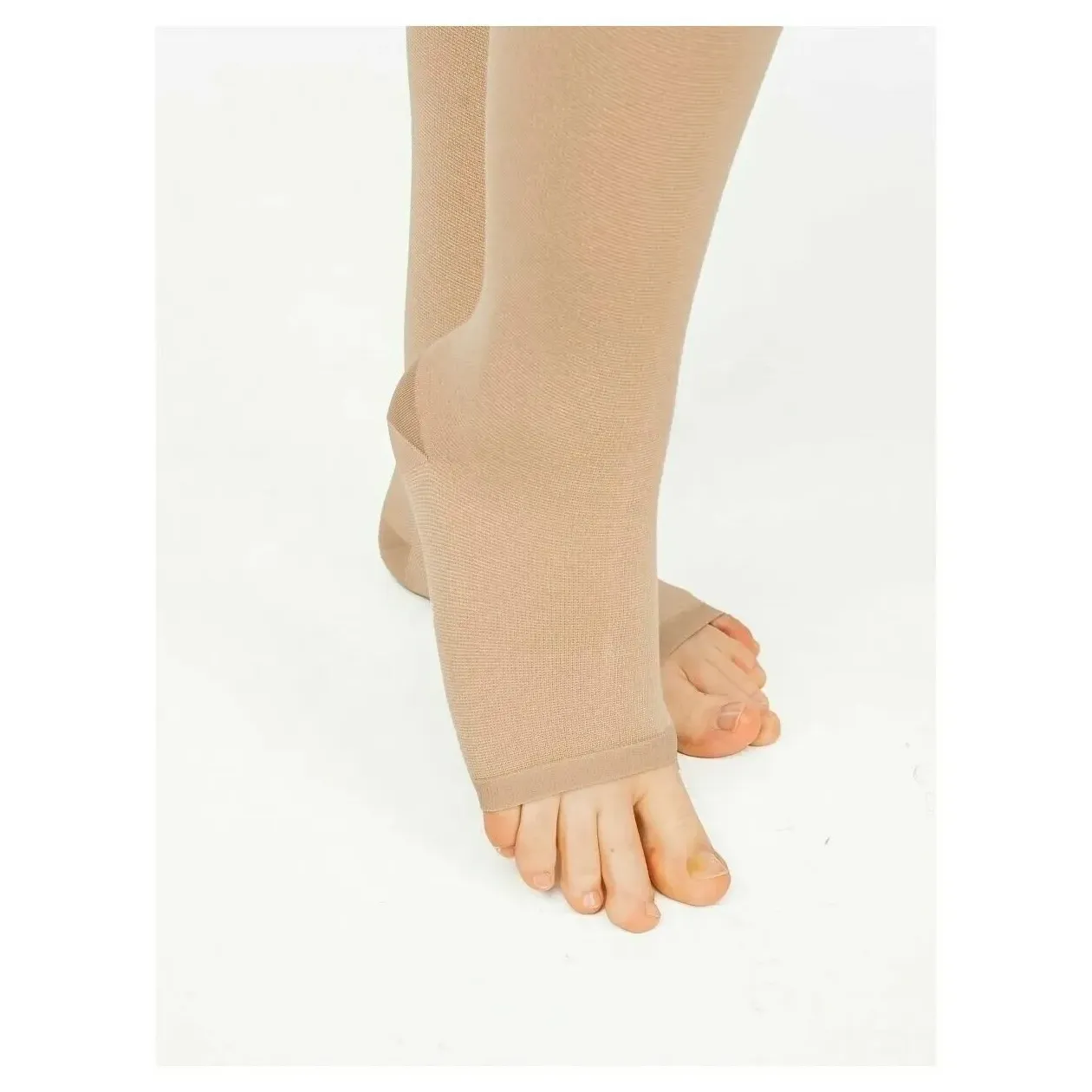 Чулок компрессионный до колена с открытым мыском (i класс компрессии), кремовый, г1-к , №1, 30-35