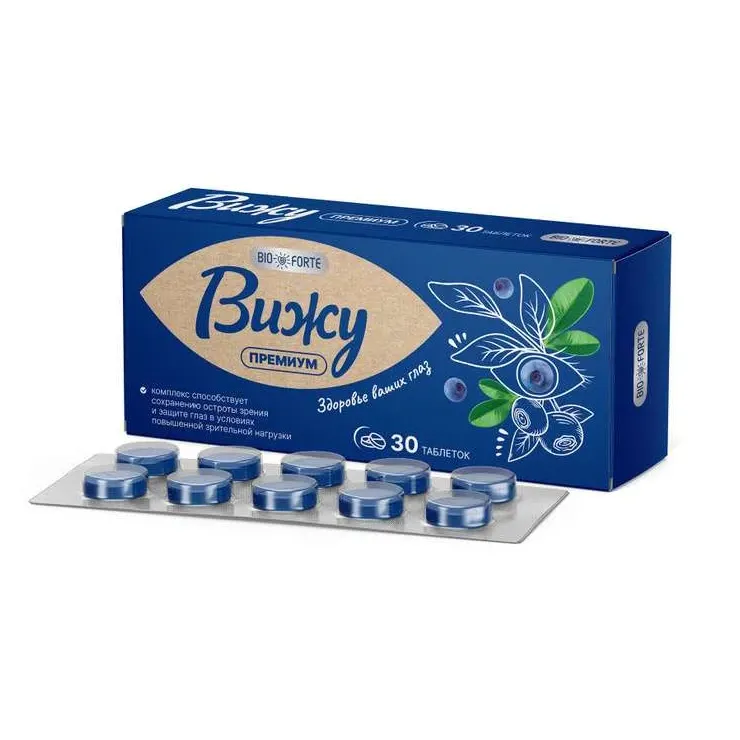 Вижу премиум bioforte экстракт плодов черники с лютеином табл 400 мг х30