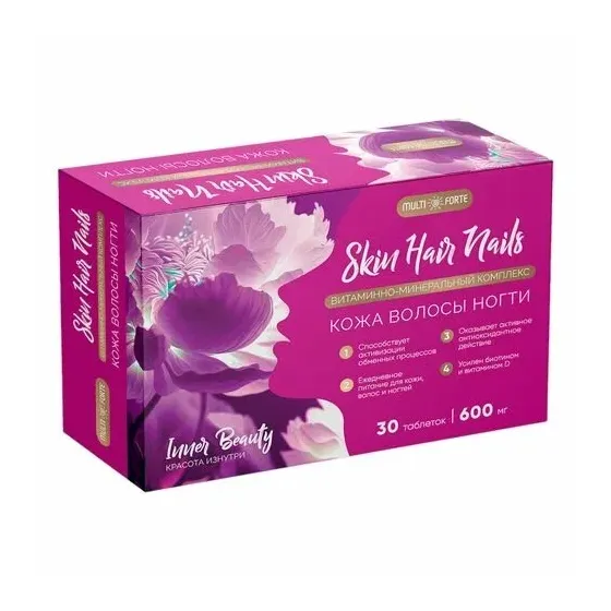 Кожа волосы ногти сердце континента вит.-минер.компл. таб. п/о 600мг №30