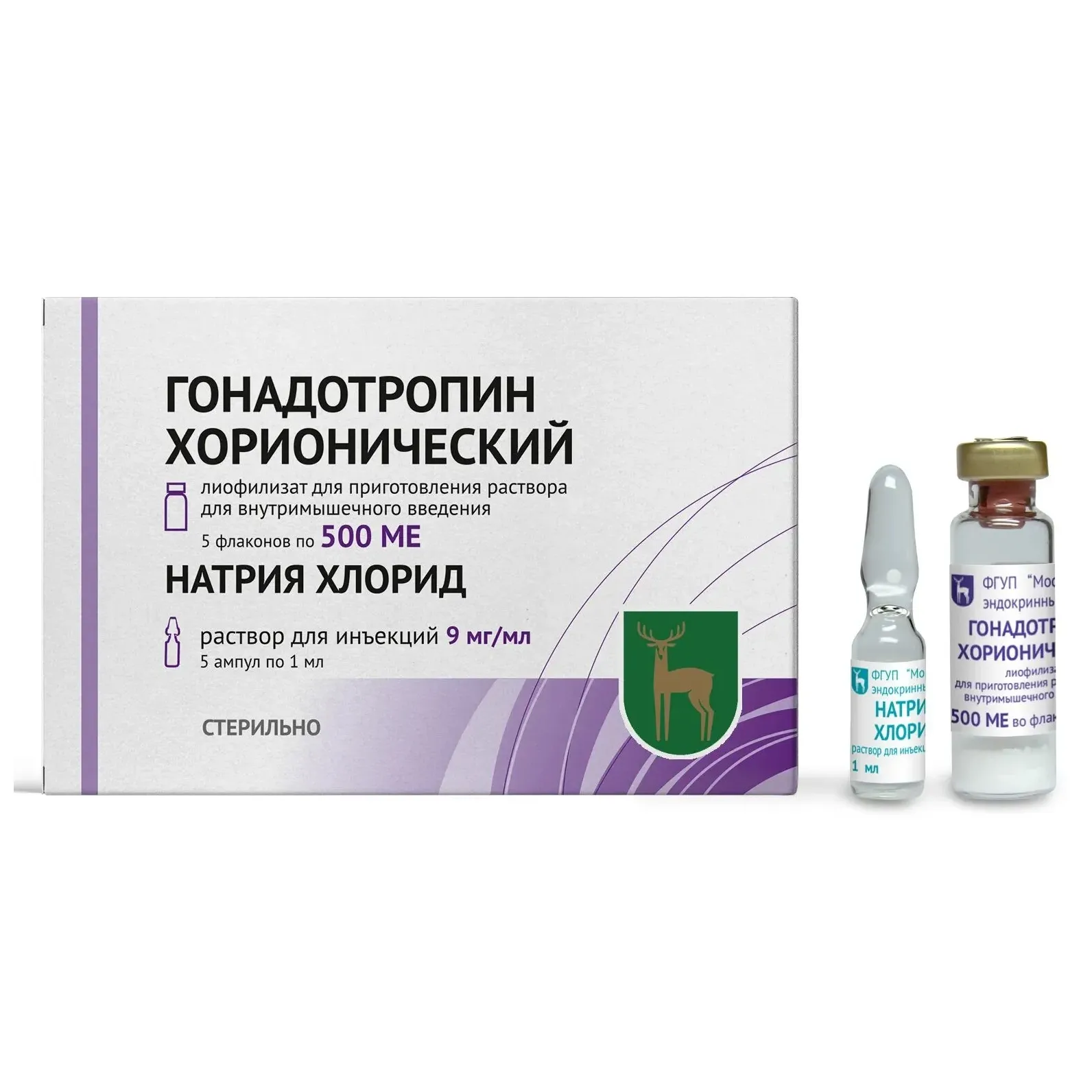Гонадотропин хорионич. лиоф д/приг р-ра в/м введ 500 ме фл х5