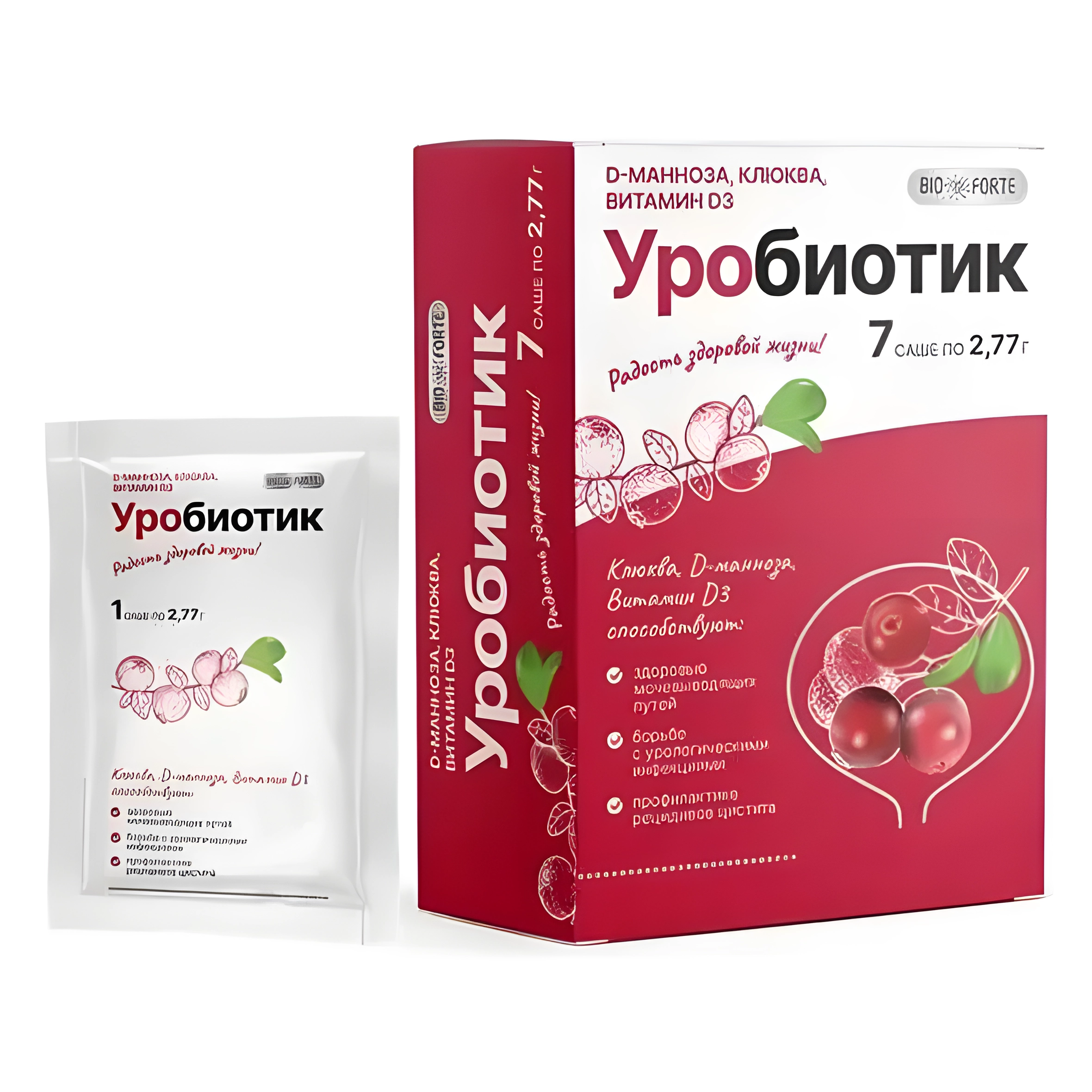 D-манноза уробиотик bioforte пор (2000 мг с экстр клюквы и вит. d3) саше х7 пульс