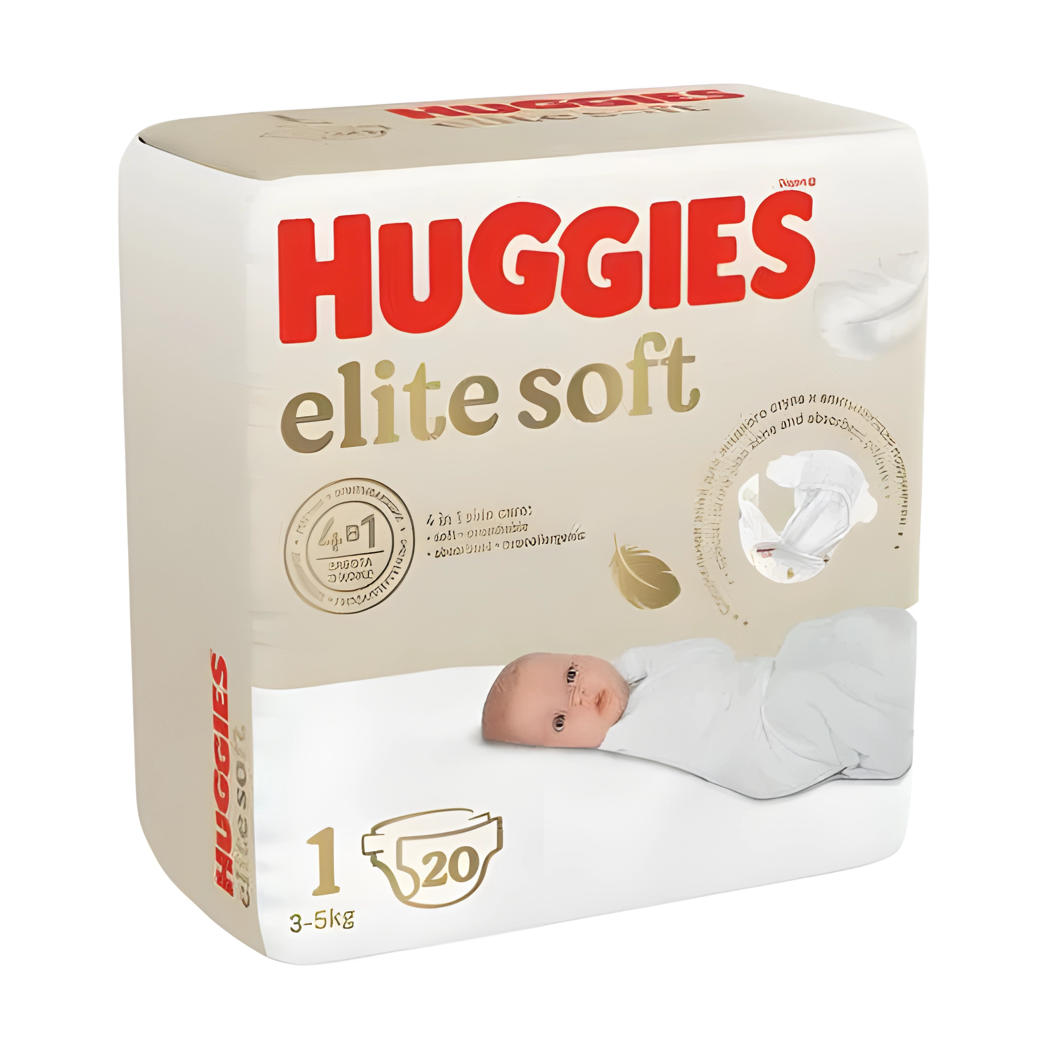Huggies подгузники elite soft 1/3-5кг n20