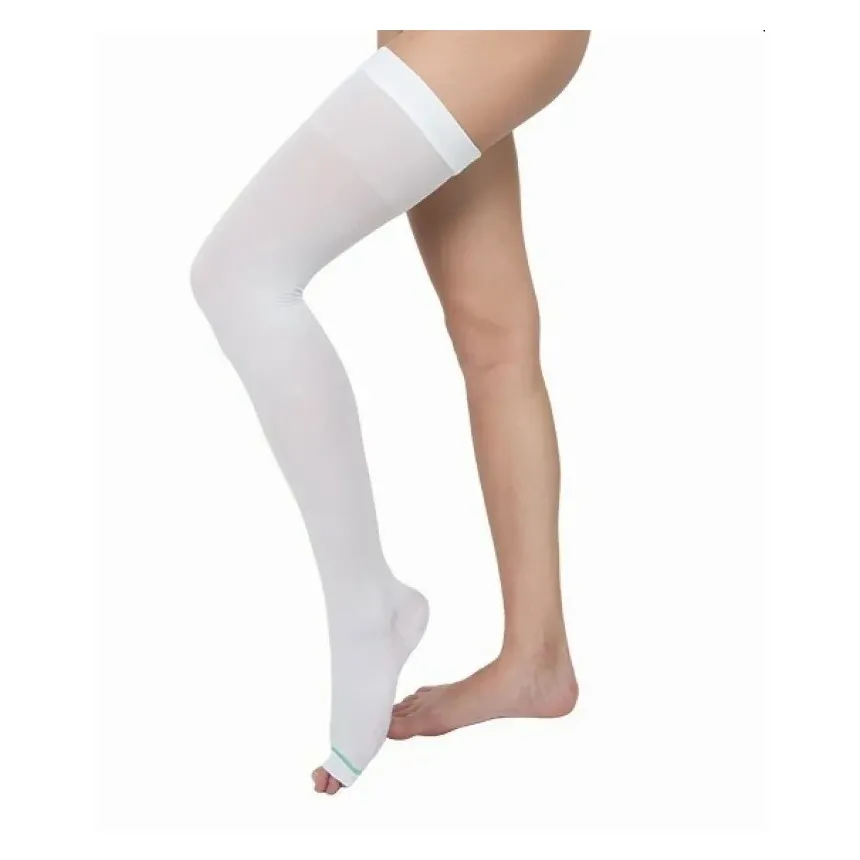 Чулки антиэмболические клинса на резинке с откр. носком i кл. компрессии р.4(хl) белый, пара