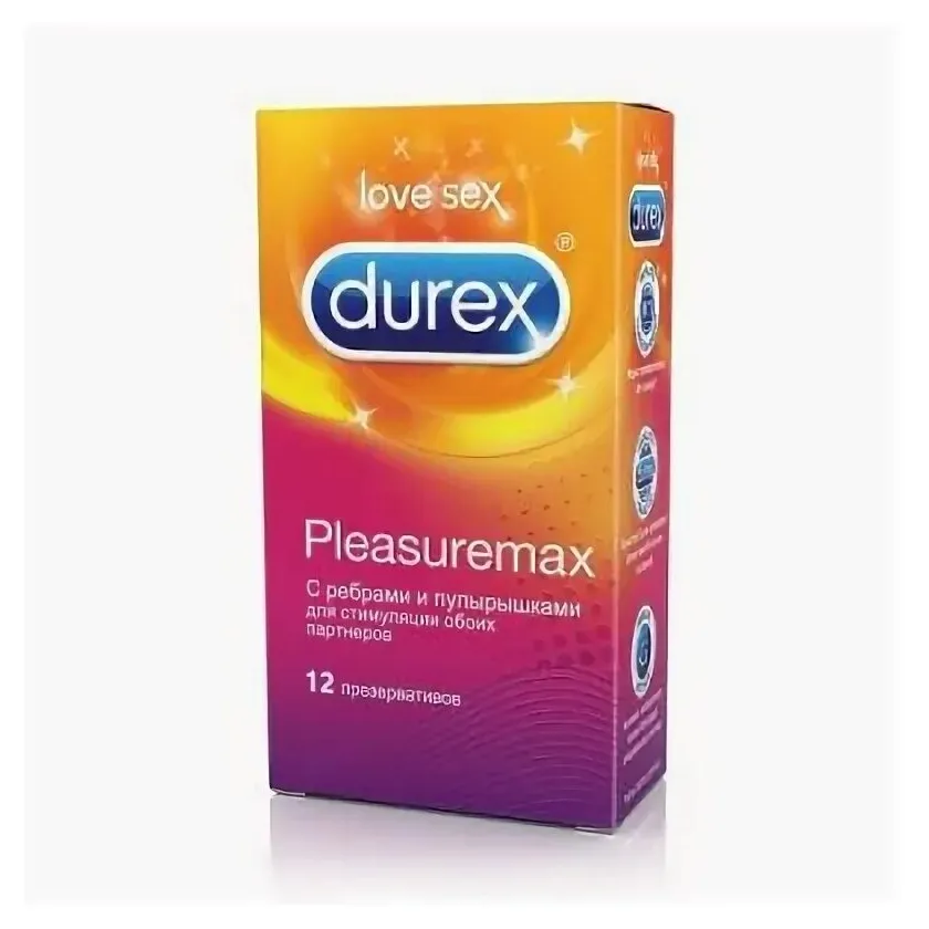 През-вы durex pleasuremax (с ребрами и пупырышками) шт. n12