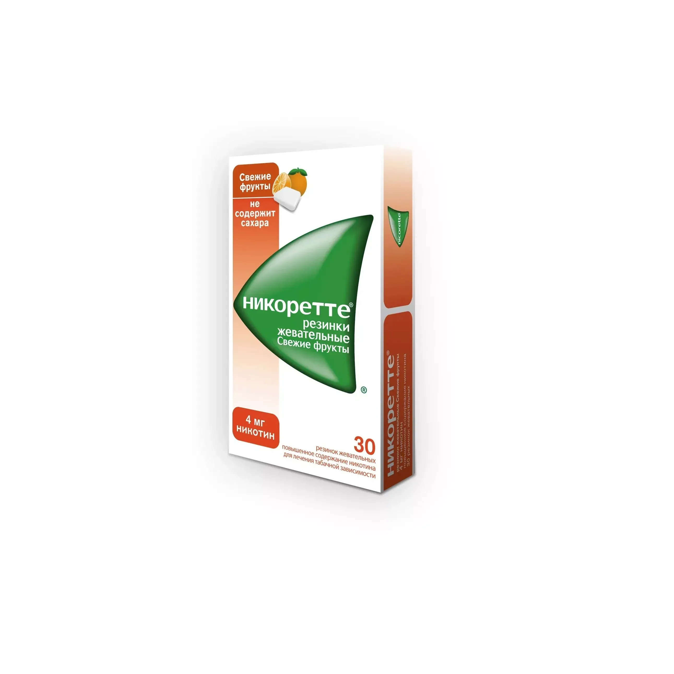 Никоретте резинка жеват. лекарст. (свежие фрукты) 4мг №30 и/у