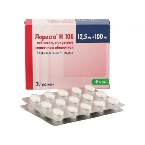 Лориста н100 табл п/о плен 12,5 мг +100 мг х30
