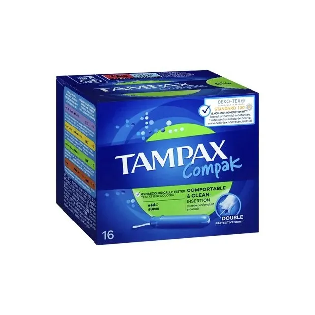 Тампакс компак супер №16 пласт.аппликатор (736)(379)