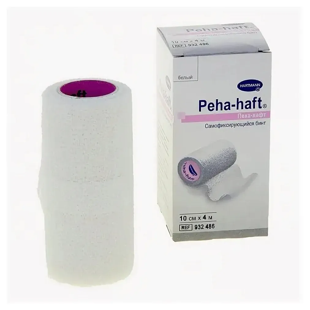 Пауль хартманн пеха-хафт бинт фиксирующий эластичный самофиксирующийся белый 10смх4м (932486)