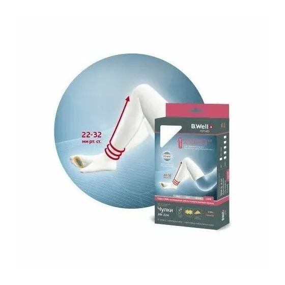 Чулки med jw-222 компрессионные прозрач 22-32 мм рт ст/2 класс/размер 3/natural/