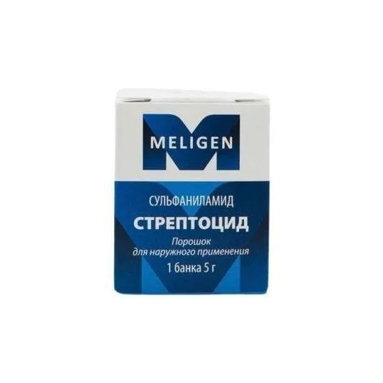Стрептоцид пор д/наруж прим банка 5 г х1