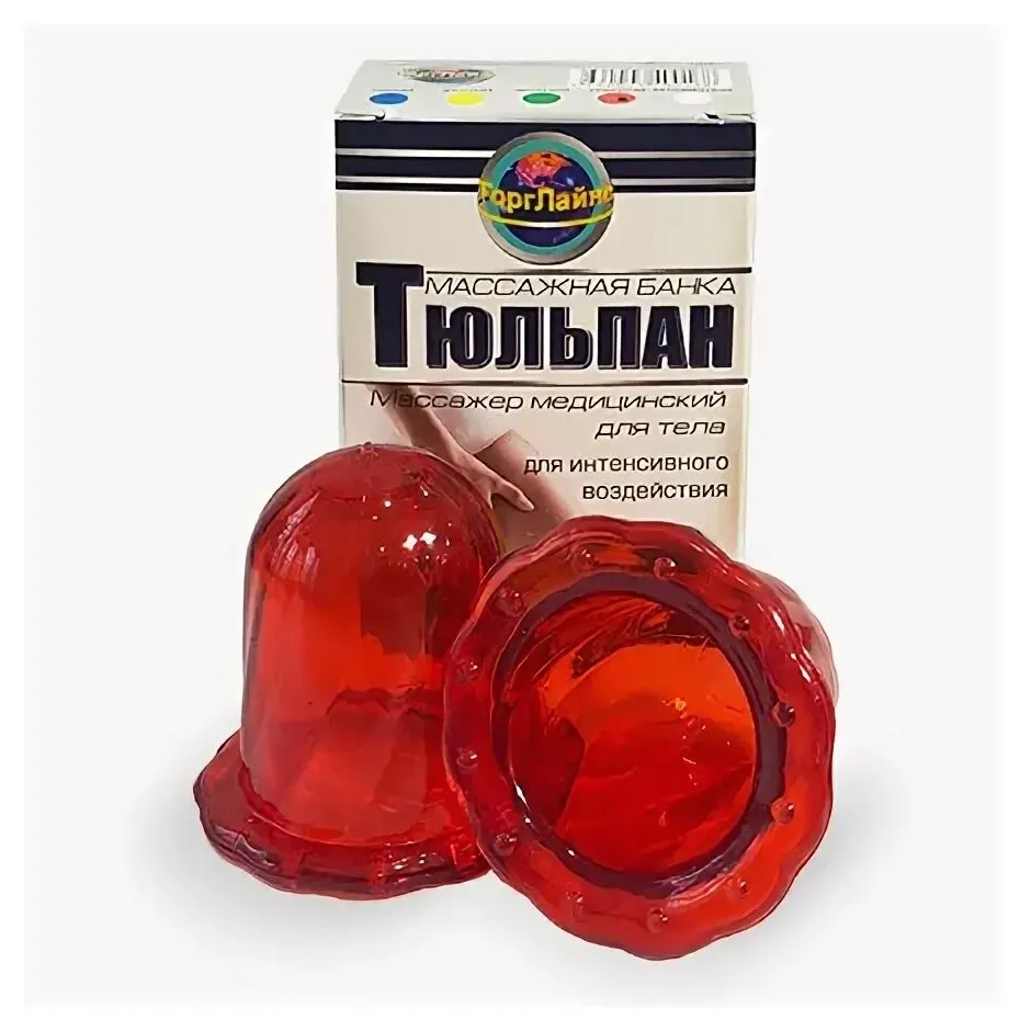 Массажер медицинский для тела массажная банка "тюльпан" для интенсивного воздействия(компл 2шт)