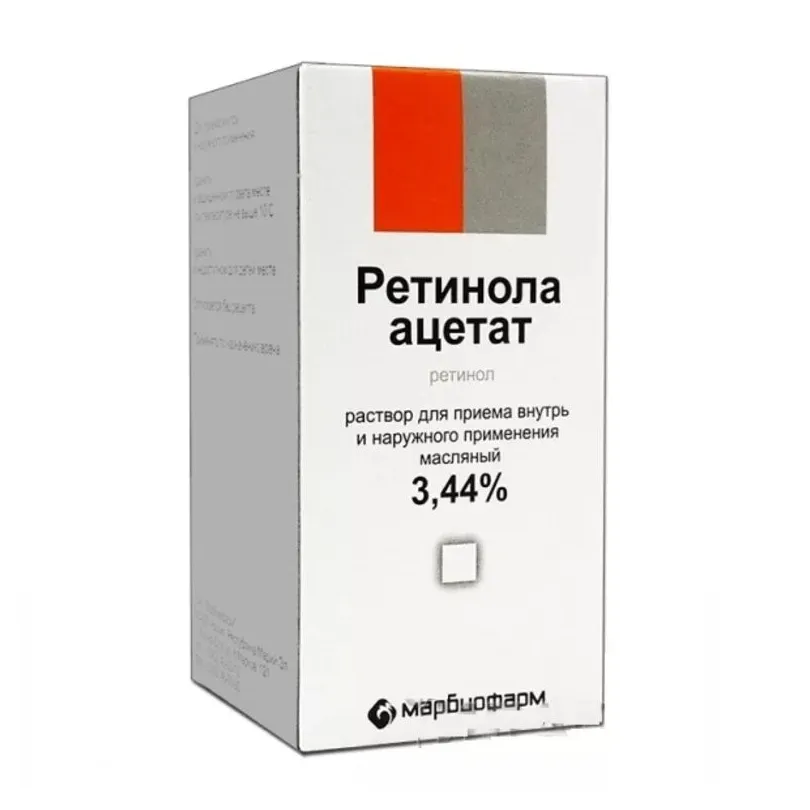 Ретинола ацетат р-р д/пр. вн. и нар.пр. масляный 3.44% 10мл фл.-кап. полим.