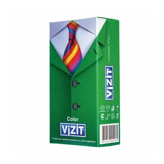 Презервативы vizit color цветные ароматизированные 12 шт. (richter)