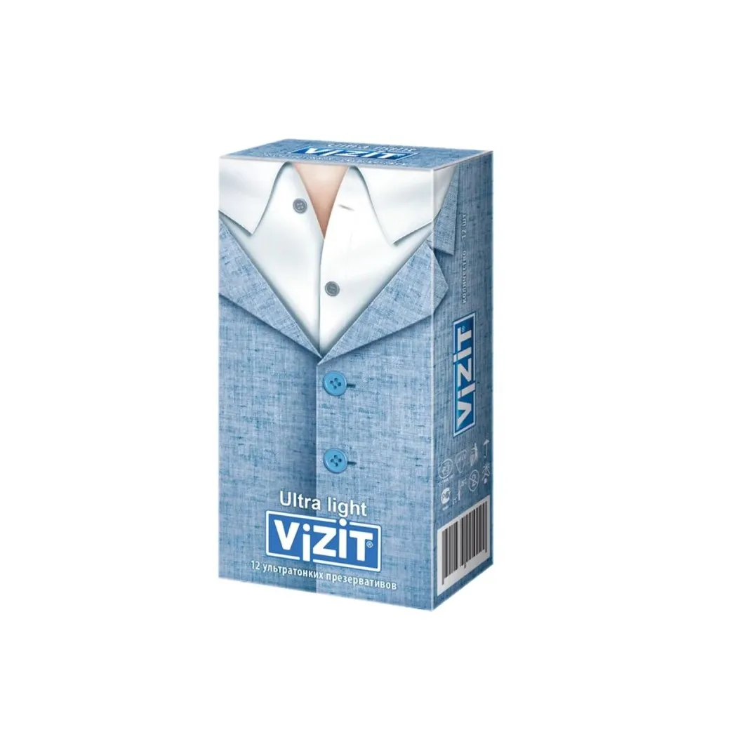 Презервативы vizit ultra light ультратонкие 12 шт.