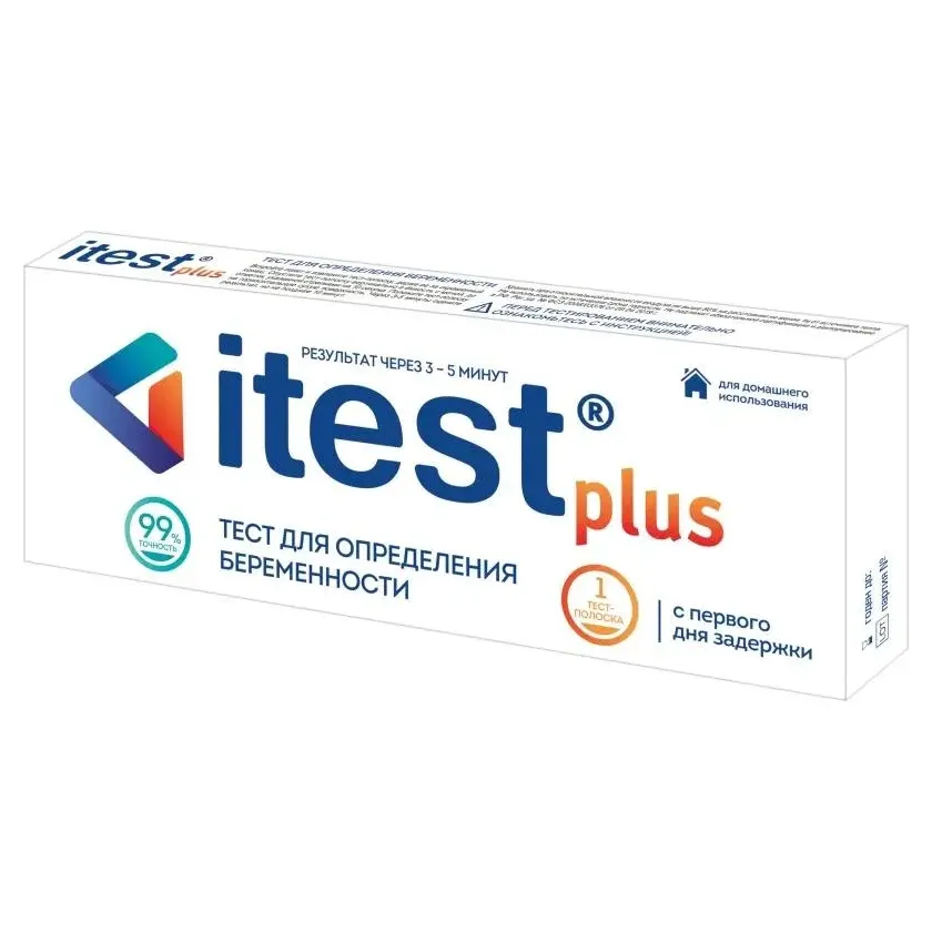 Тест-полоска для определения беременности itest, чувствительность 15 мме/мл 1 шт.