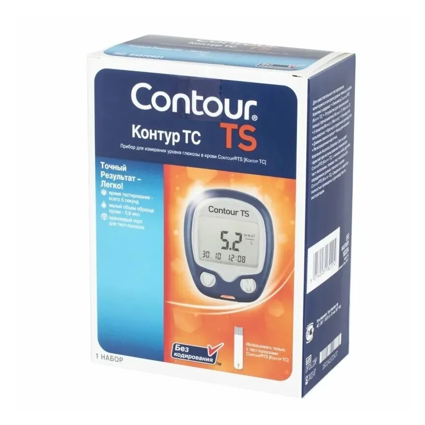 Глюкометр для измерения уровня глюкозы в крови "контур тс"