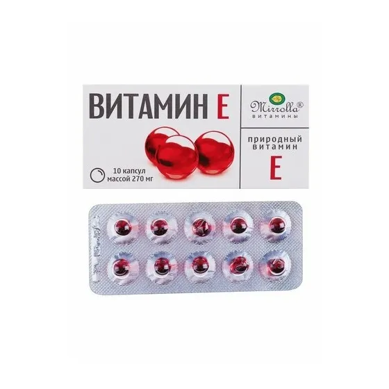 Витамин е-природный серии мирролла n10 капс по 270мг
