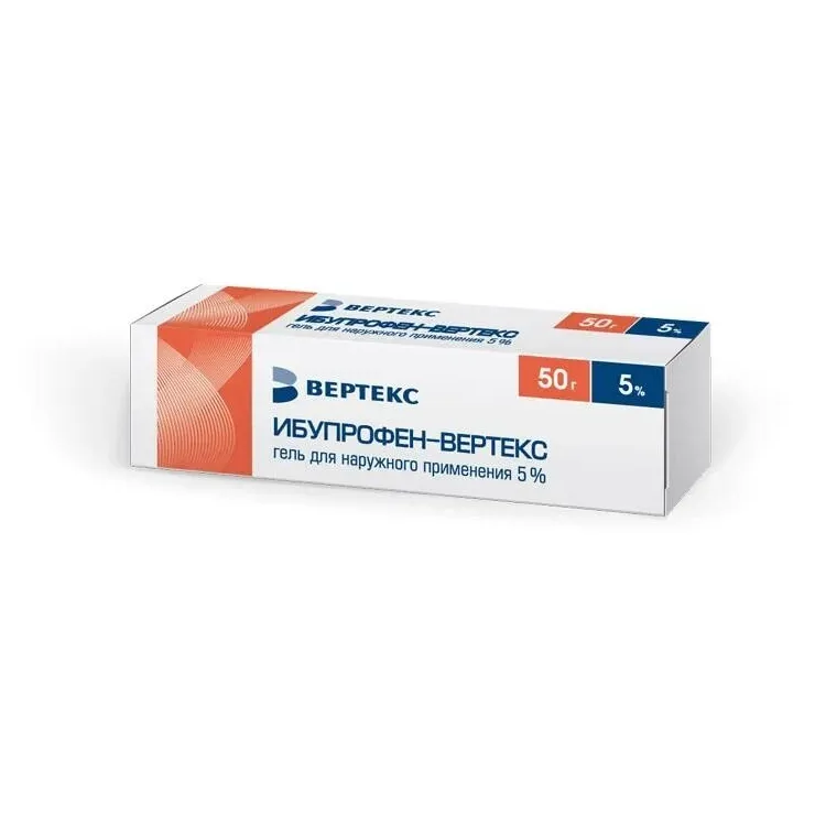 Ибупрофен-Вертекс гель д/наружн. прим. 5% 50г №1