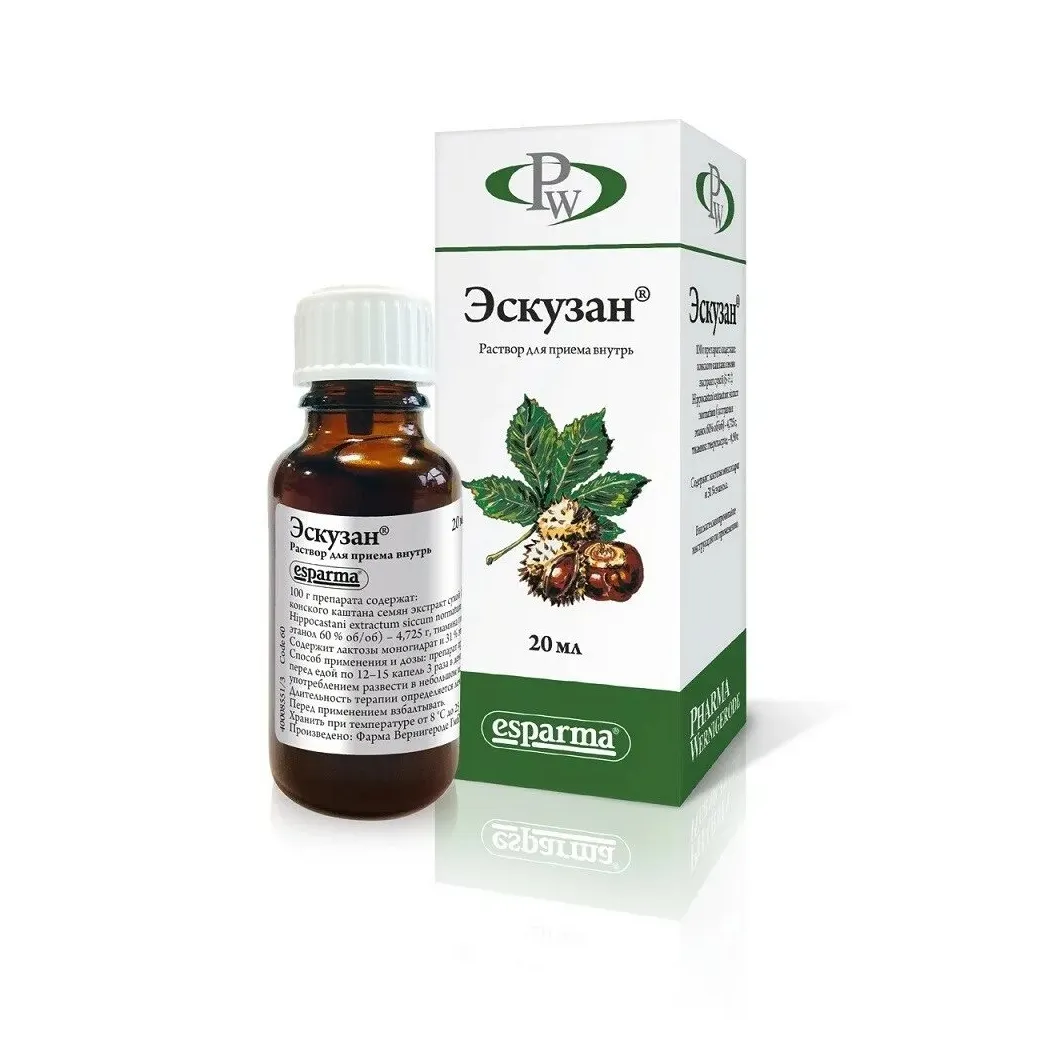Эскузан р-р внутр 20мл