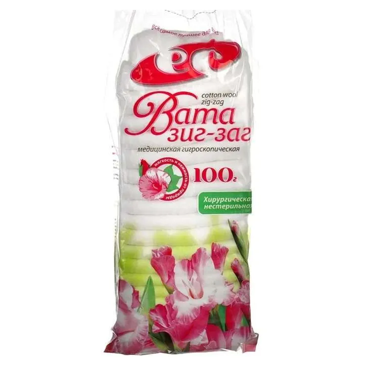Вата хирургическая нестер зиг-заг 100г