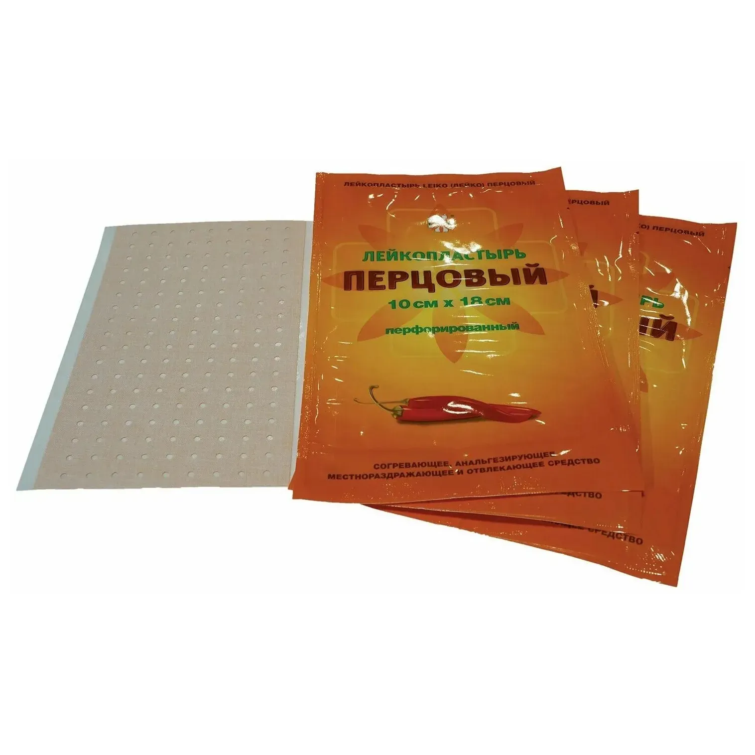 Пластырь перцовый Лейко 10х18см перф
