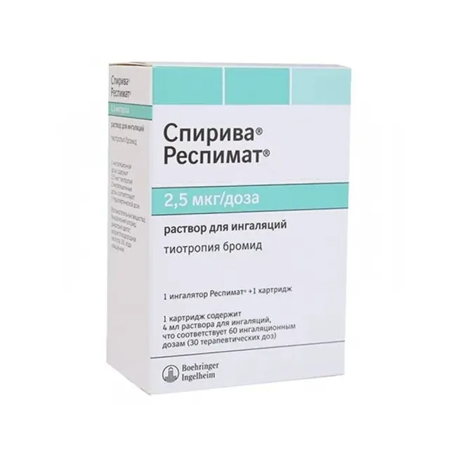 Спирива Респимат р-р д/ингал. картридж 2,5мкг/доза 60доз 4мл №1  (с ингалятором Респимат)
