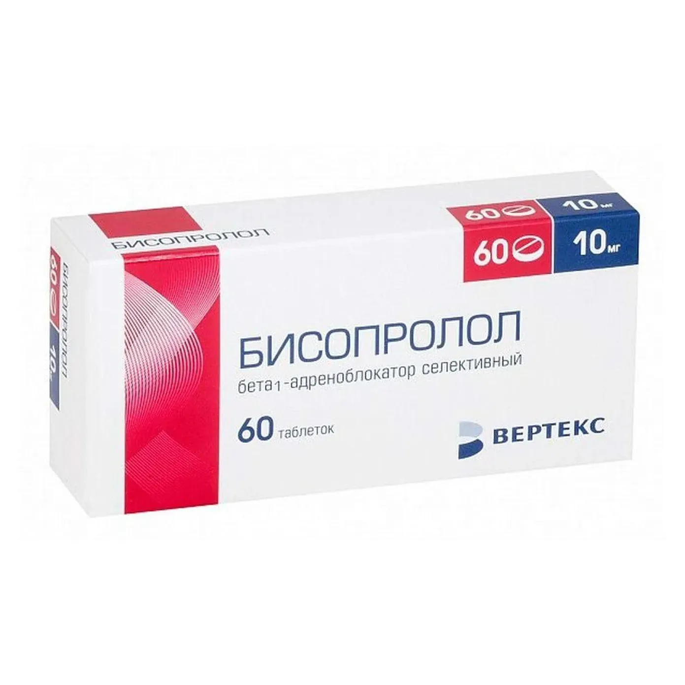 Бисопролол Вертекс таб. п.п.о. 10мг №60
