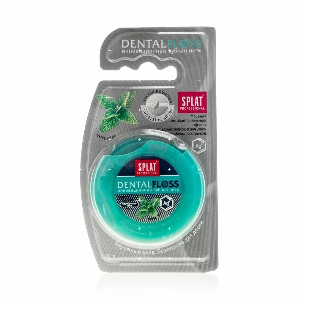 З/нить Сплат профессионал денталфлосс мята-серебро 30м