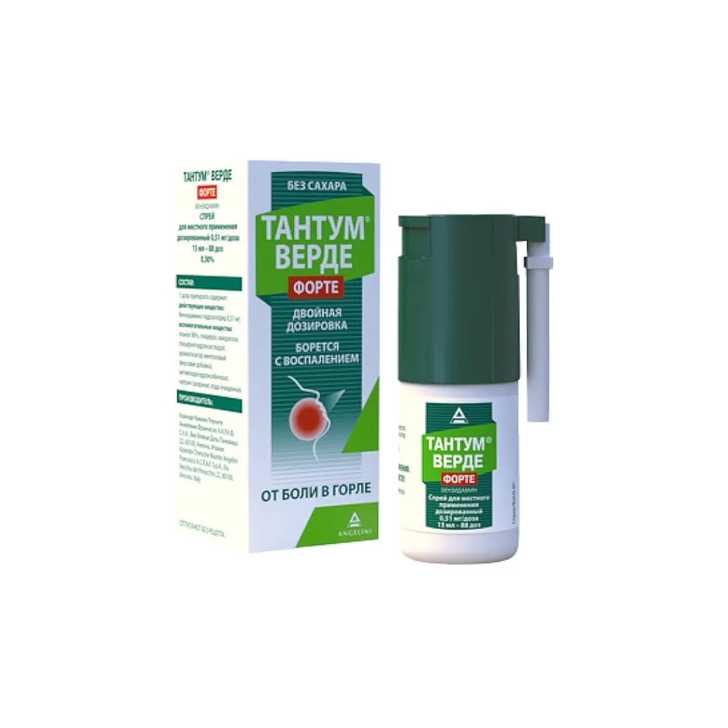 Тантум Верде форте спрей 0,51мг/доза 88доз 15мл №1
