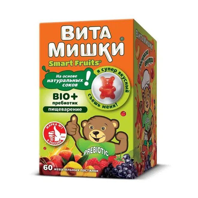 Витамишки био плюс пребиотик пастилки жев №60