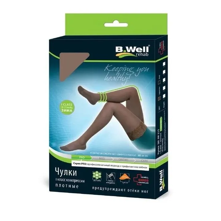 Чулки компрессионные JW-212 1кл N5 ажурный верх  (natural)