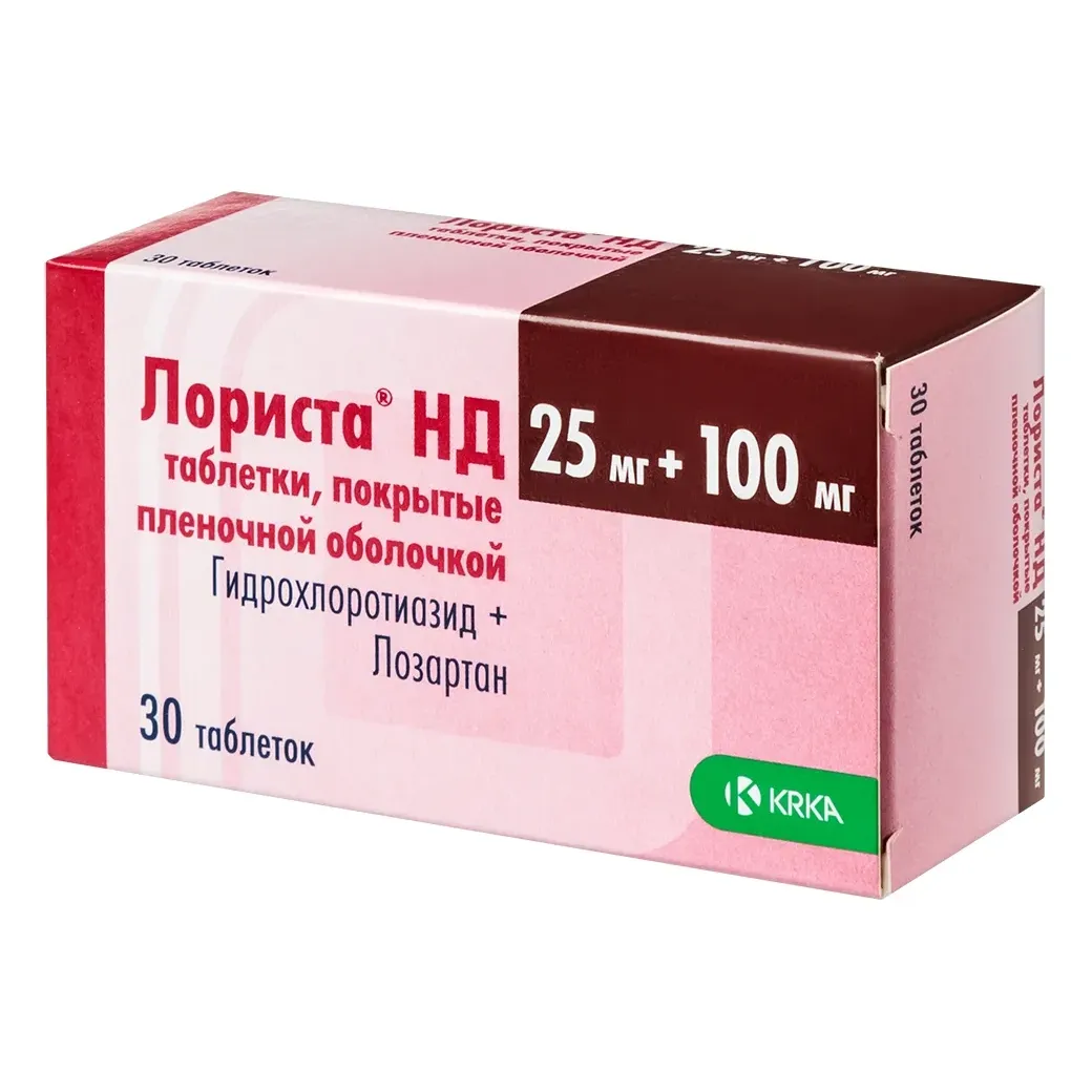 Лориста® нд таб. п/плен. об. 25мг+100мг №30 и/у