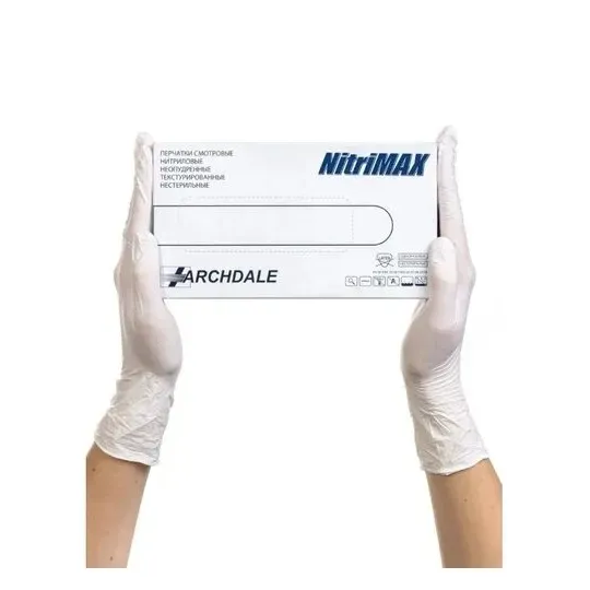 Перчатки смотр archdale nitrimax нитрил н/стер неопудр текстур xl n50 пар/белый