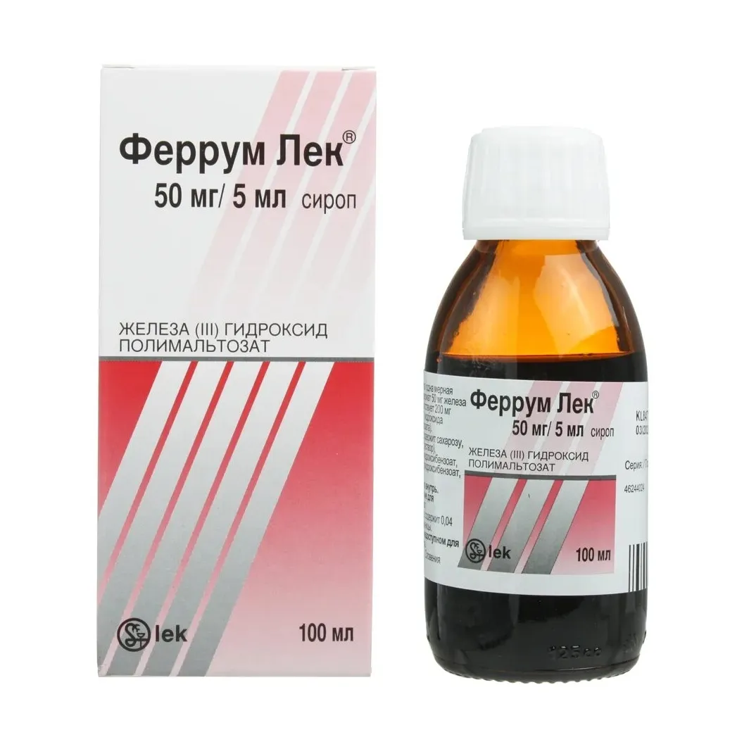 Феррум лек сироп 50мг/5мл фл. 100мл с мерн. лож.