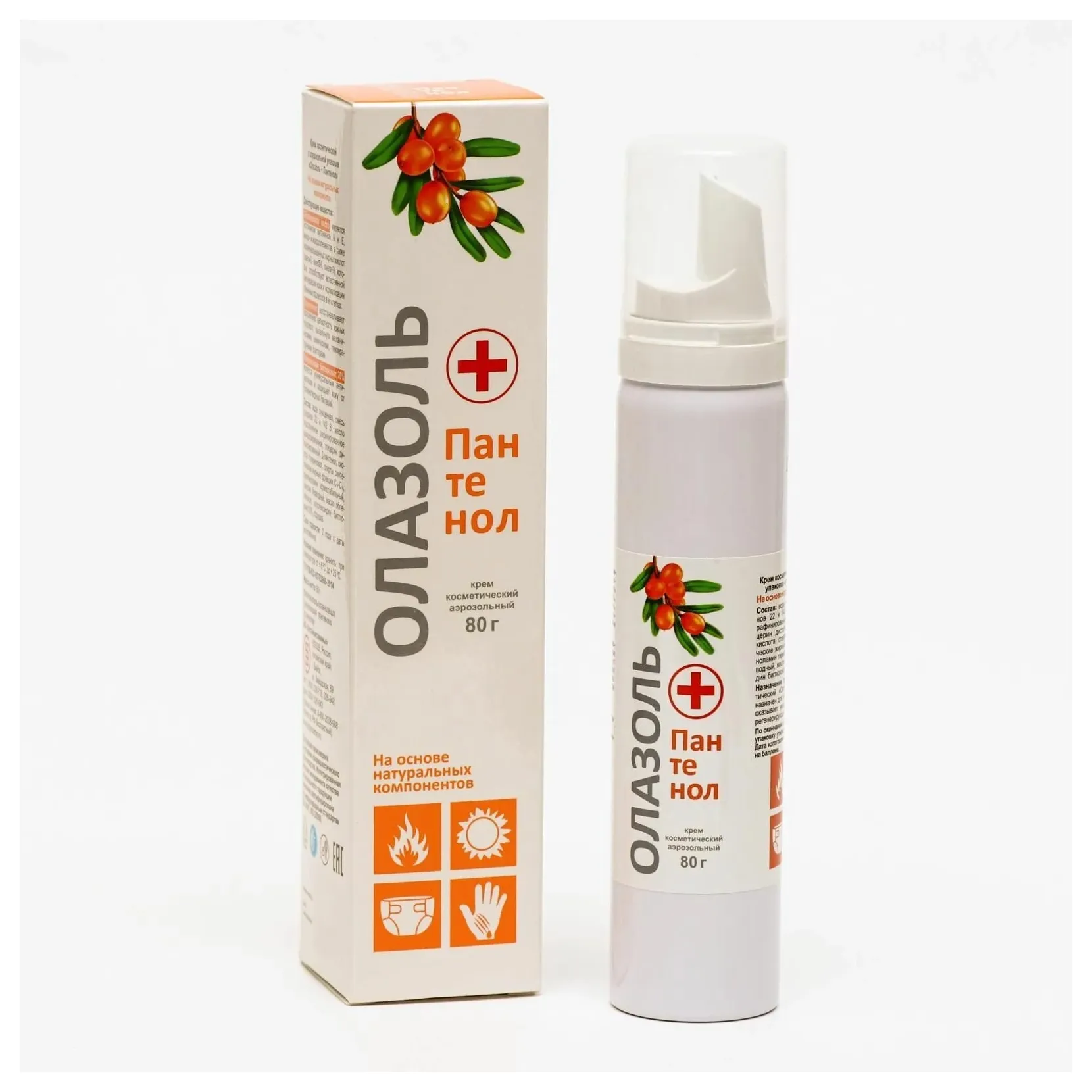 Олазоль+пантенол крем косметический аэрозоль 80г