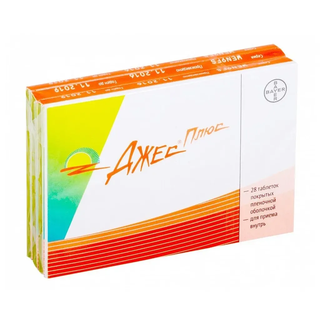 Джес плюс таб. п.п.о. 3мг+0,02мг+0,451мг №84