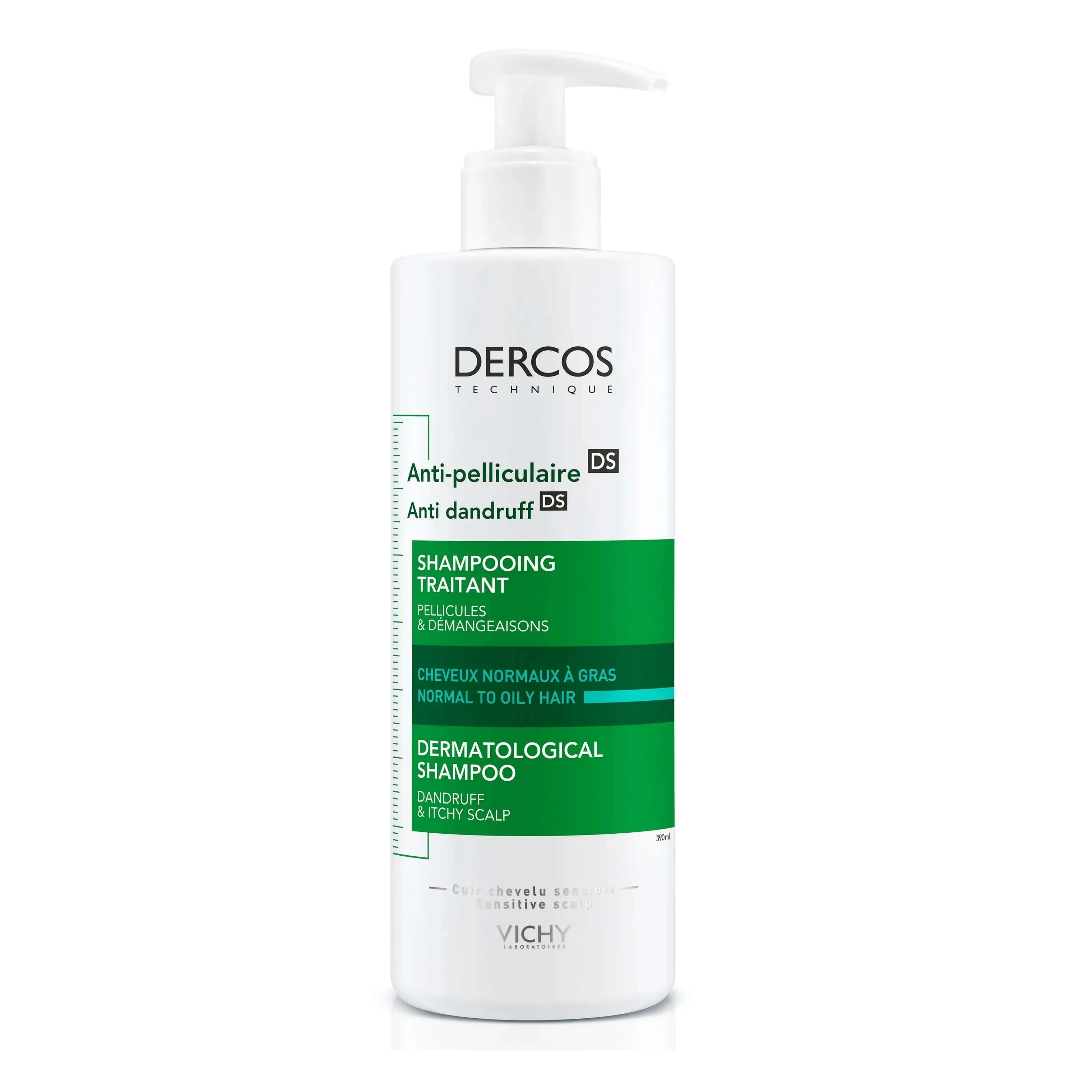 Виши деркос шампунь-уход против перхоти д/норм и жирных волос 390мл  (M0516002)