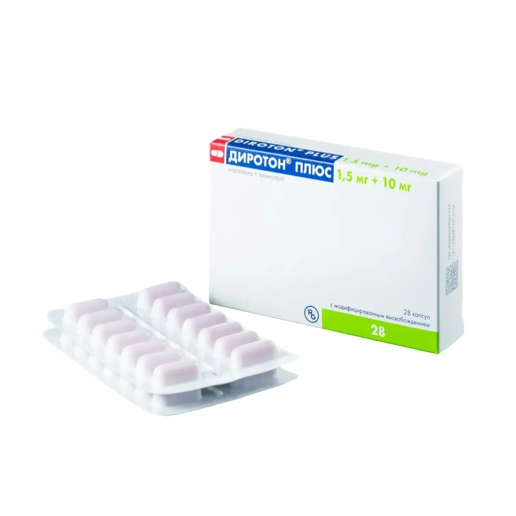 Диротон плюс капс. с модиф. высвоб. 1,5мг+10мг №28
