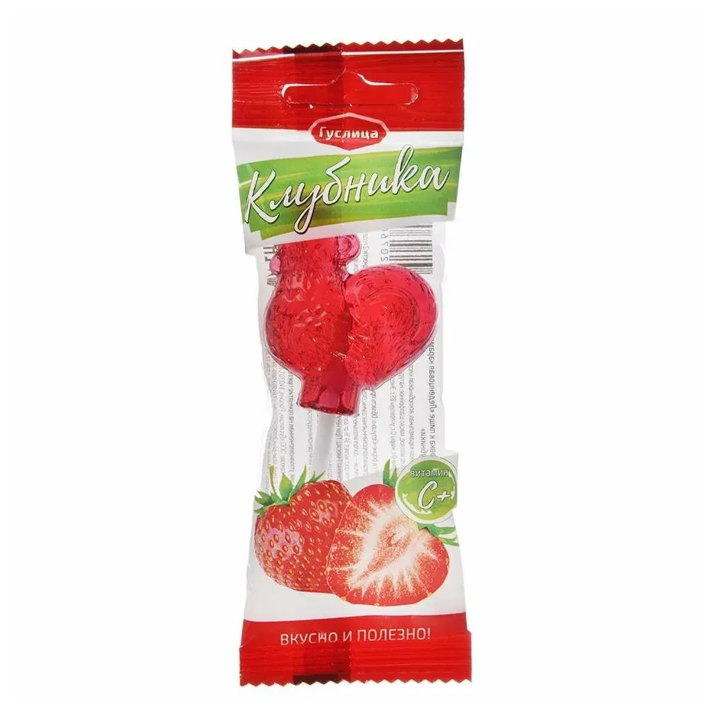 Петушок леденец карамель с цинком и вит С клубника 17г  (шоу бокс)