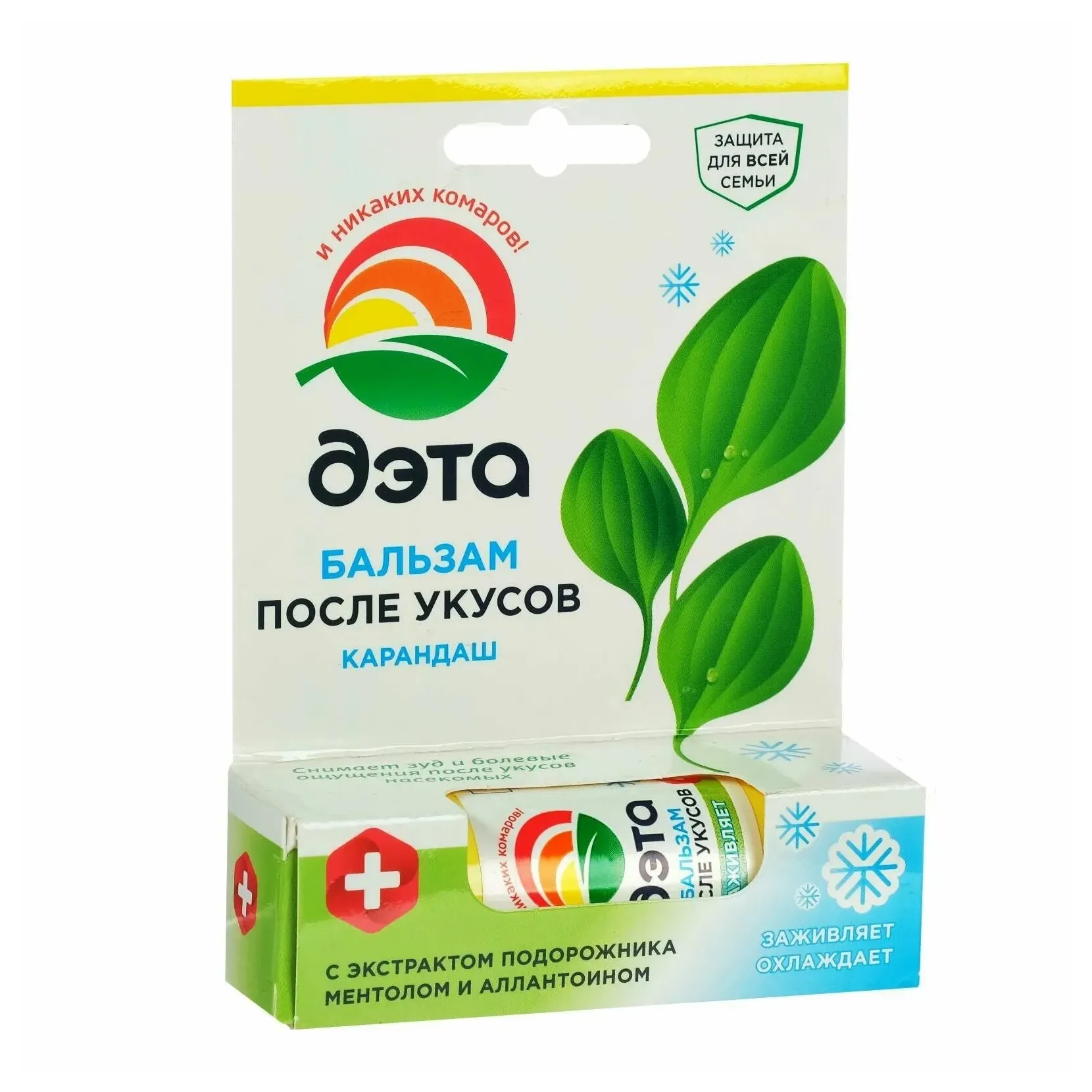 Репеллент дэта карандаш-бальзам после укусов экстракт подорожника 10мл